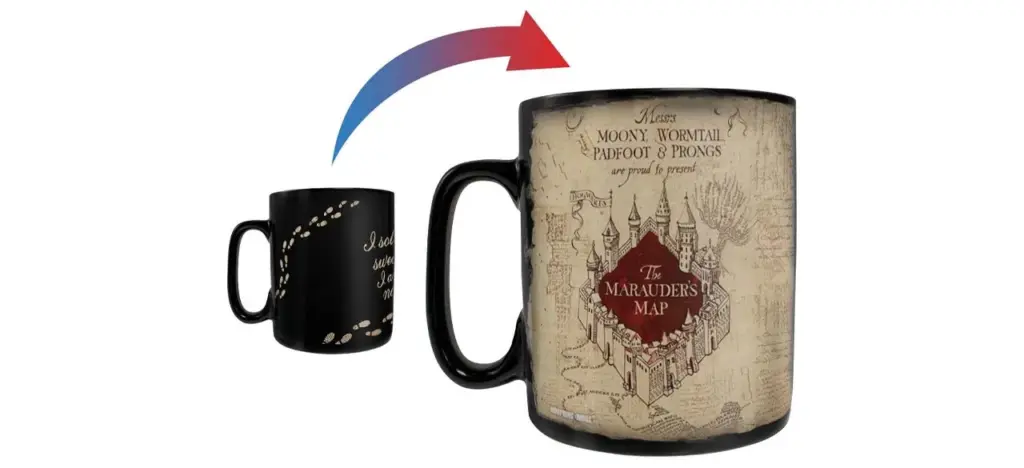 Morphing Mugs Harry Potter - Marauders Map - I Solemnly Swear – 16 oz Large Ceramic Heat Sensitive Mug