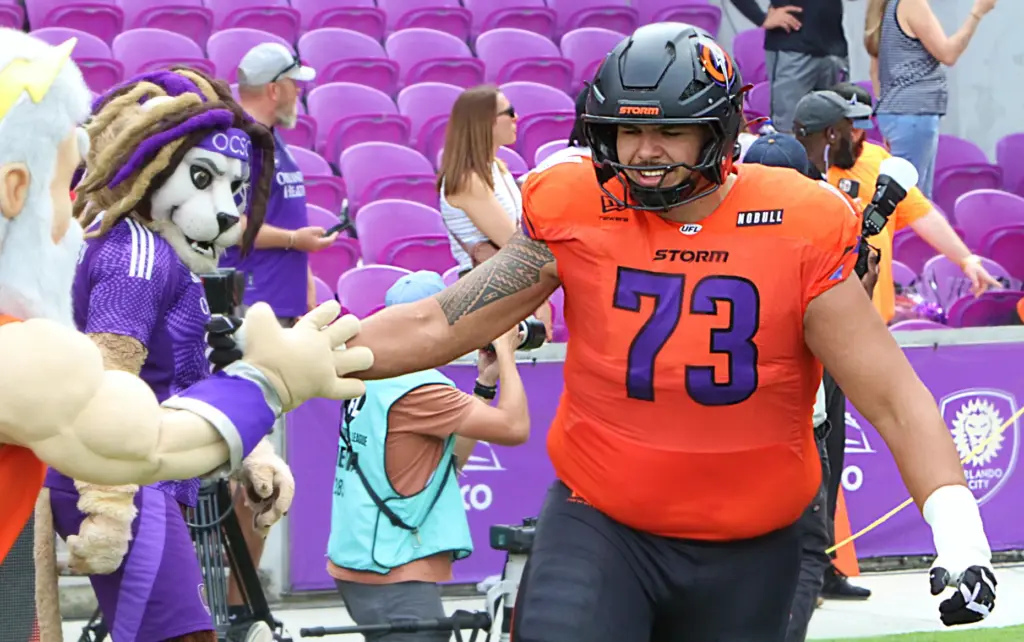 Former UCF player Samuel Jackson is introduced to Orlando Storm...