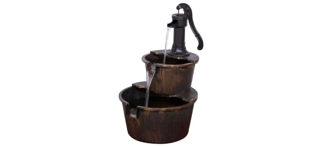 Alpine Corporation 27-Inch Tall Rustic Outdoor Water Fountain