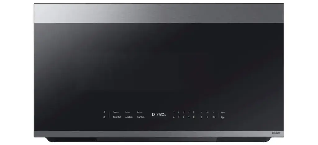 Samsung - Bespoke 2.1 Cu. Ft. Over-the-Range Microwave with Sensor Cooking and Auto Dimming Glass Touch Controls - Stainless Steel