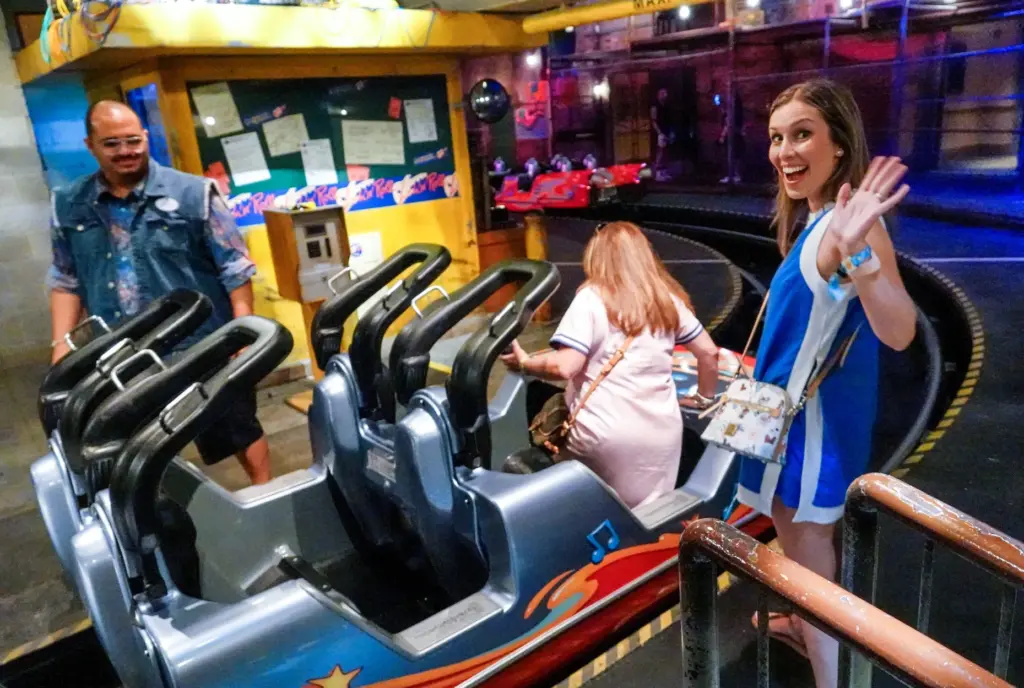 Invited guests prepare for departure on the Rock ânâ Roller...