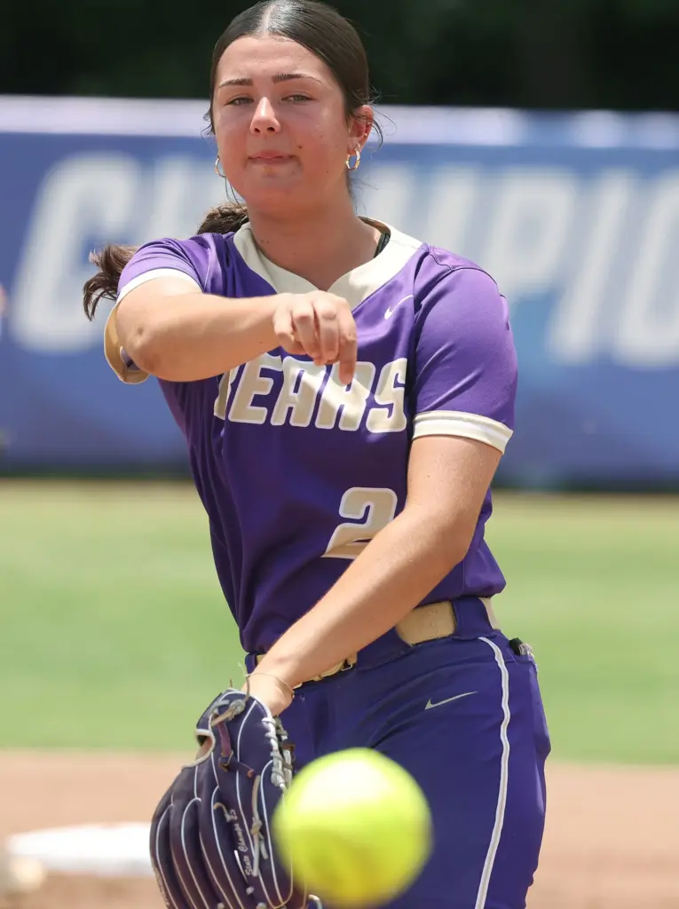 Winter Springs pitcher Tiffany Seemann throws during the Class 5A...