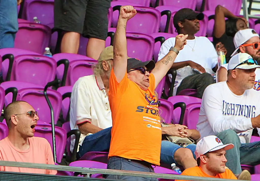 Orlando Storm fans show their support during the Birmingham Stallions...