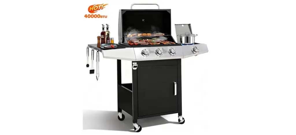 Seizeen Gas Grill with Side Burner