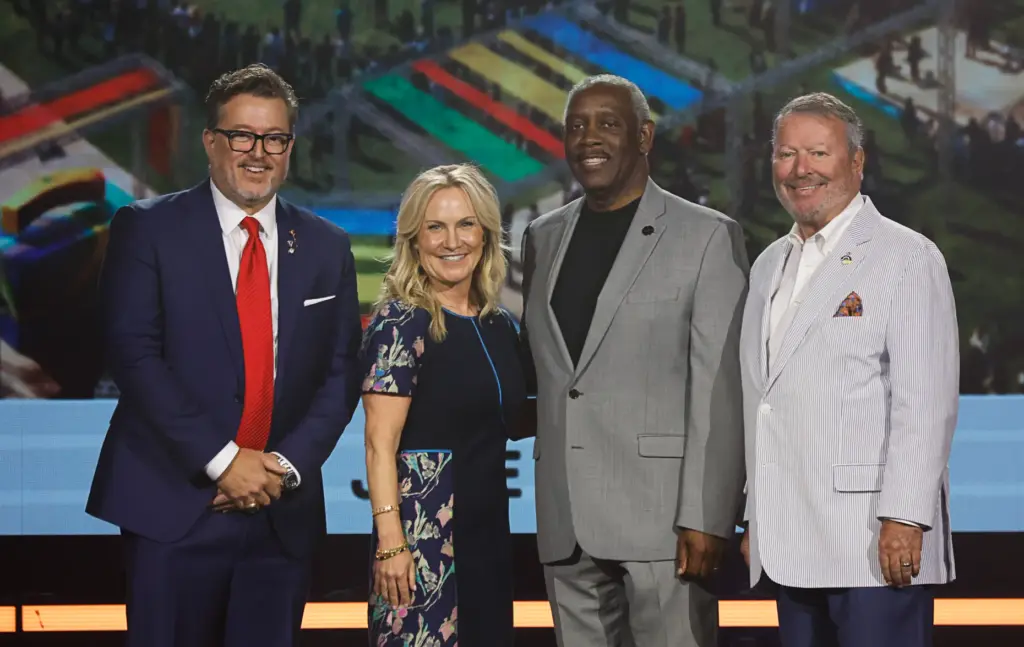 From left, Greater Orlando Sports Commission President and CEO Jason...
