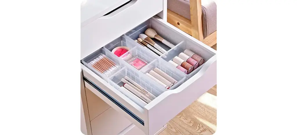 Chris.W Desk Drawer Organizer Tray with Adjustable Dividers