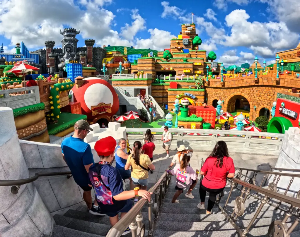 Guests arrive at Super Nintendo World at Epic Universe Thursday...