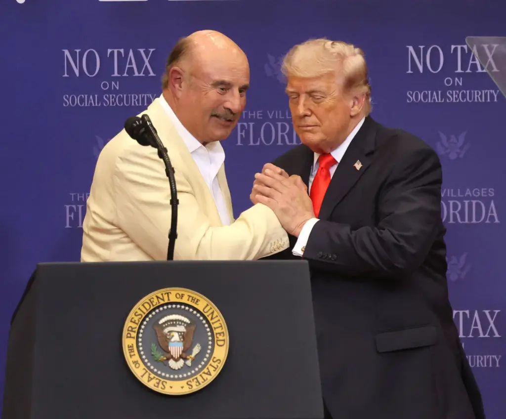 President Donald Trump thanks TV personality Dr. Phil McGraw for...