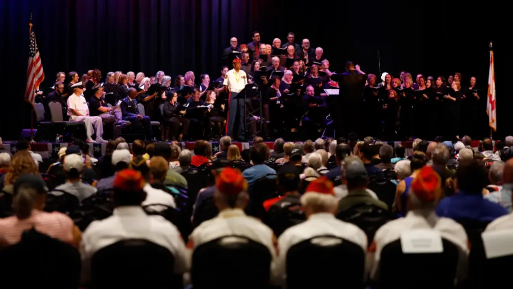 The Lake County Community Choir performs during the Memorial Day...