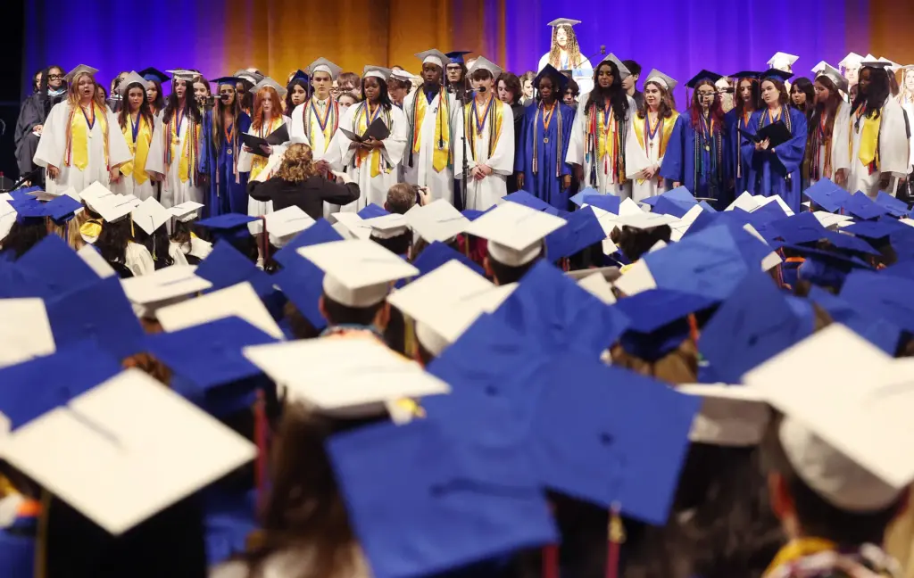 The West Orange High Choir sings during West Orange High...