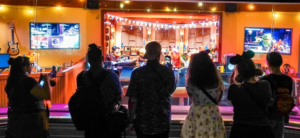 Invited guests get a first-look at the pre-show before riding...