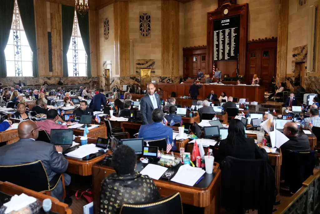 Louisiana Rep. Kyle M. Green, Jr., D-Dist 83, talks to...