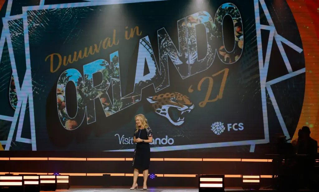 Visit Orlando President and CEO Casandra Matej speaks during the...