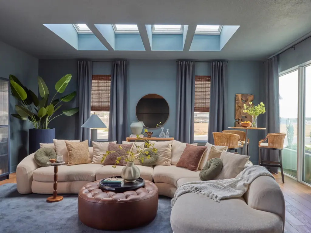 Color-drenched in Slate Tile, the lounge leans into a moody...