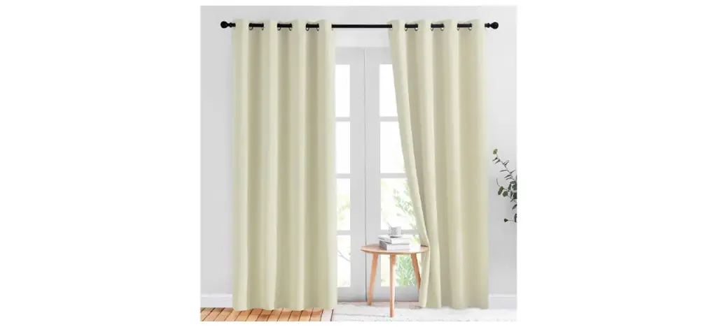 light-colored curtains
