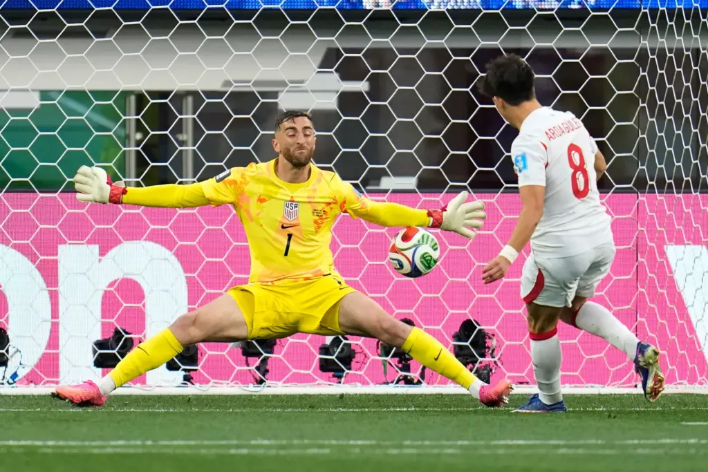 Turkey’s Arda Guler (8) kicks the ball past United States...