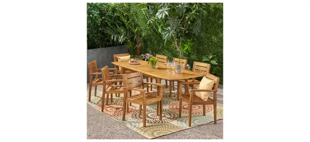 Beachcrest Home Maldonado Rectangular 8 Person Dining Set