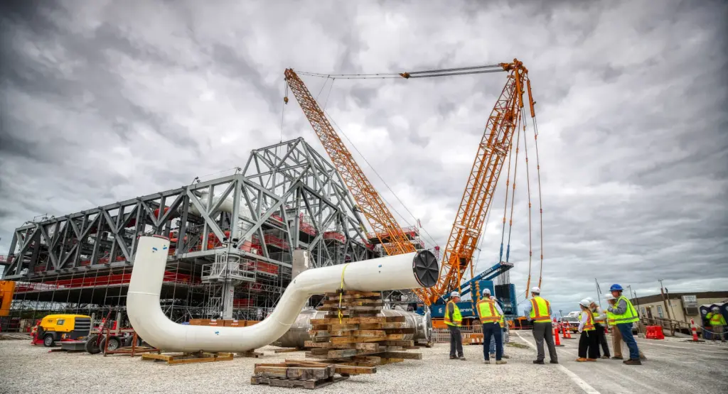 A construction tour of site of Mobile Launcher 2 at...