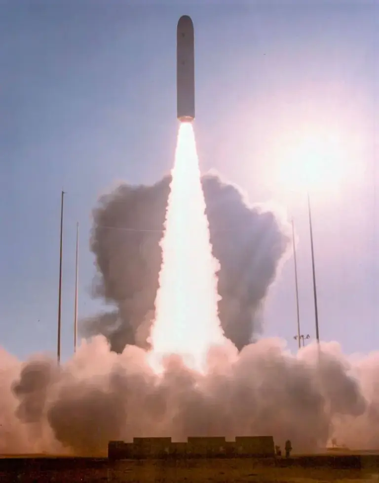The U.S. Navy launched a flight test model of the...