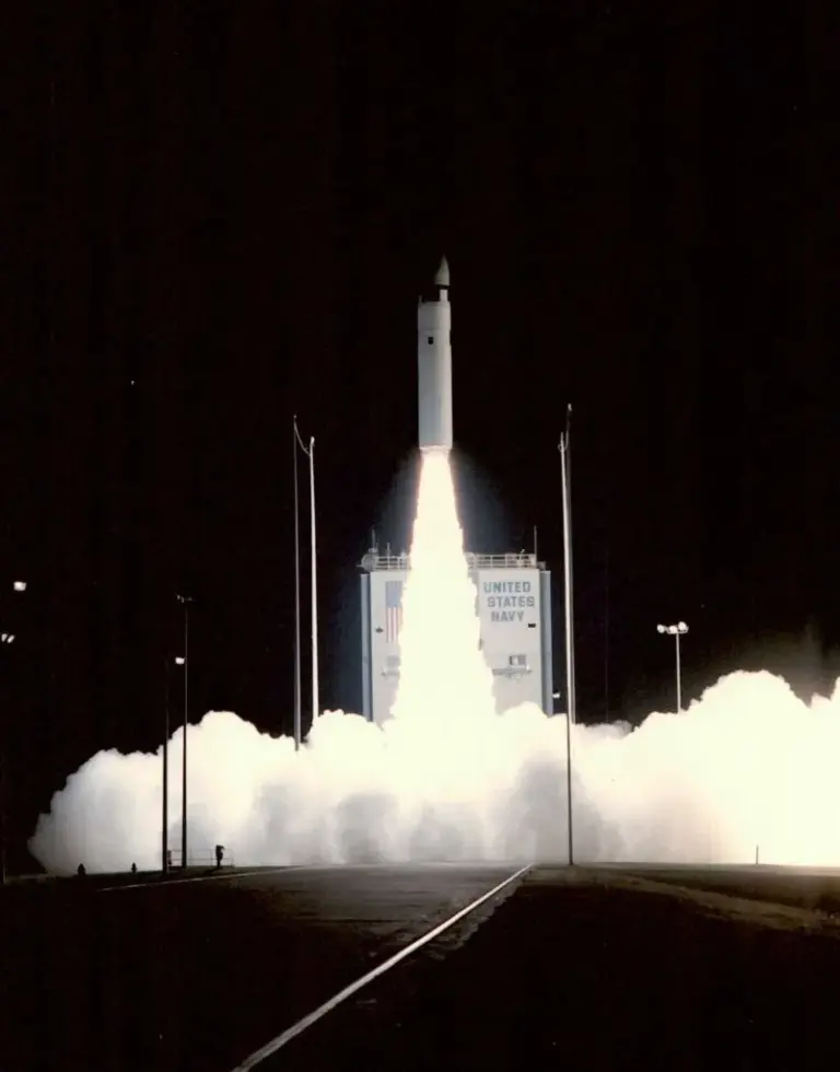 The U.S. Navy launched a developmental flight test model of...