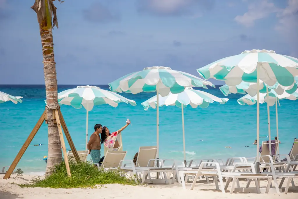 Guests explore the newly upgraded RelaxAway, Half Moon Cay, a...