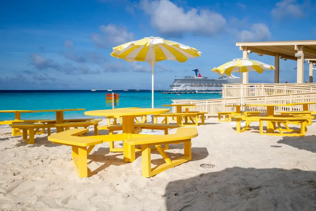 Picnic benches and beach umbrellas are part of the upgrades...