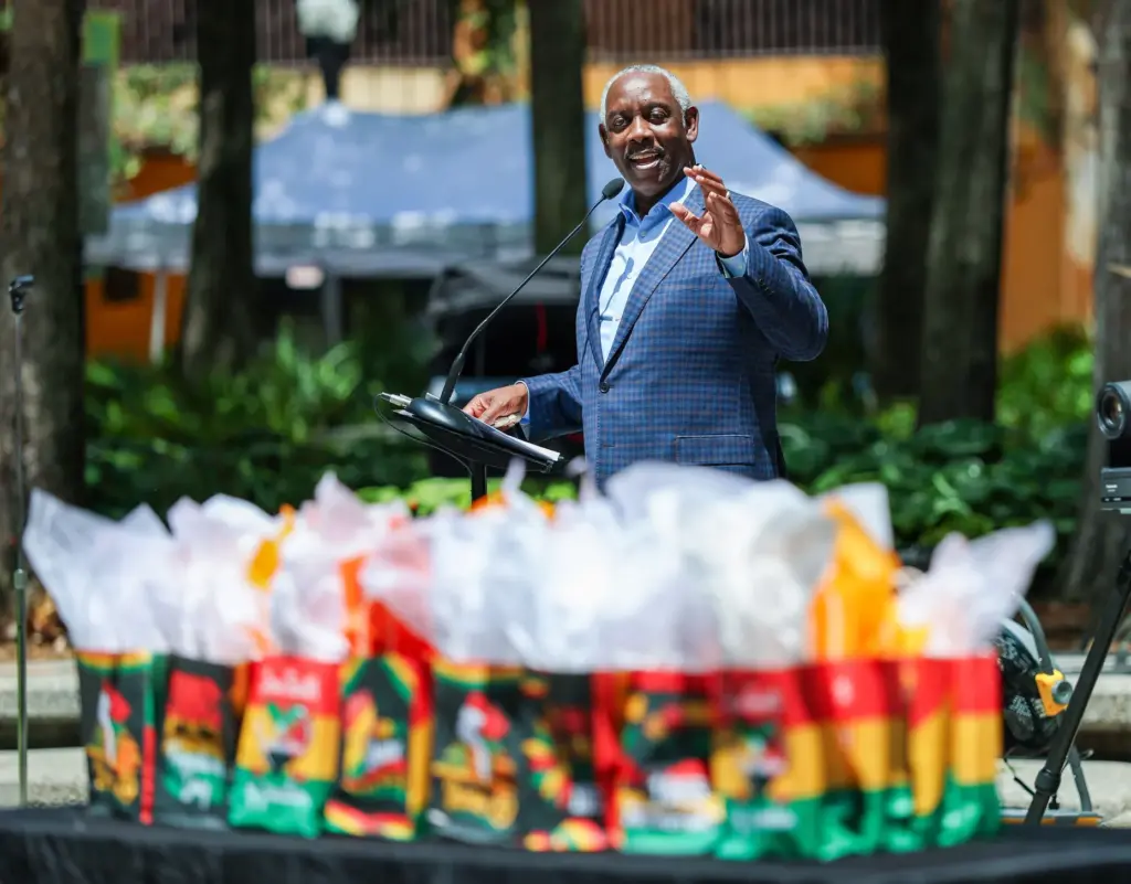 JUNETEENTH CELEBRATION KICKOFF â Orange County Mayor Jerry Demings delivers...