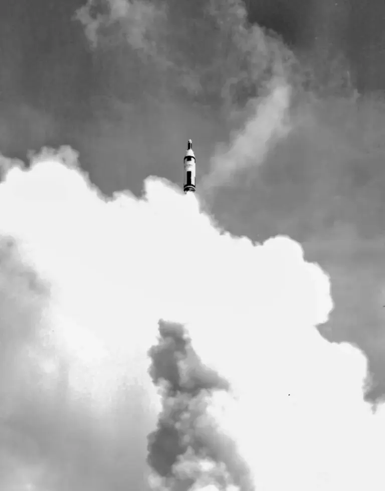 The U.S. Navy launched the Polaris AX-14 from Pad 25A...