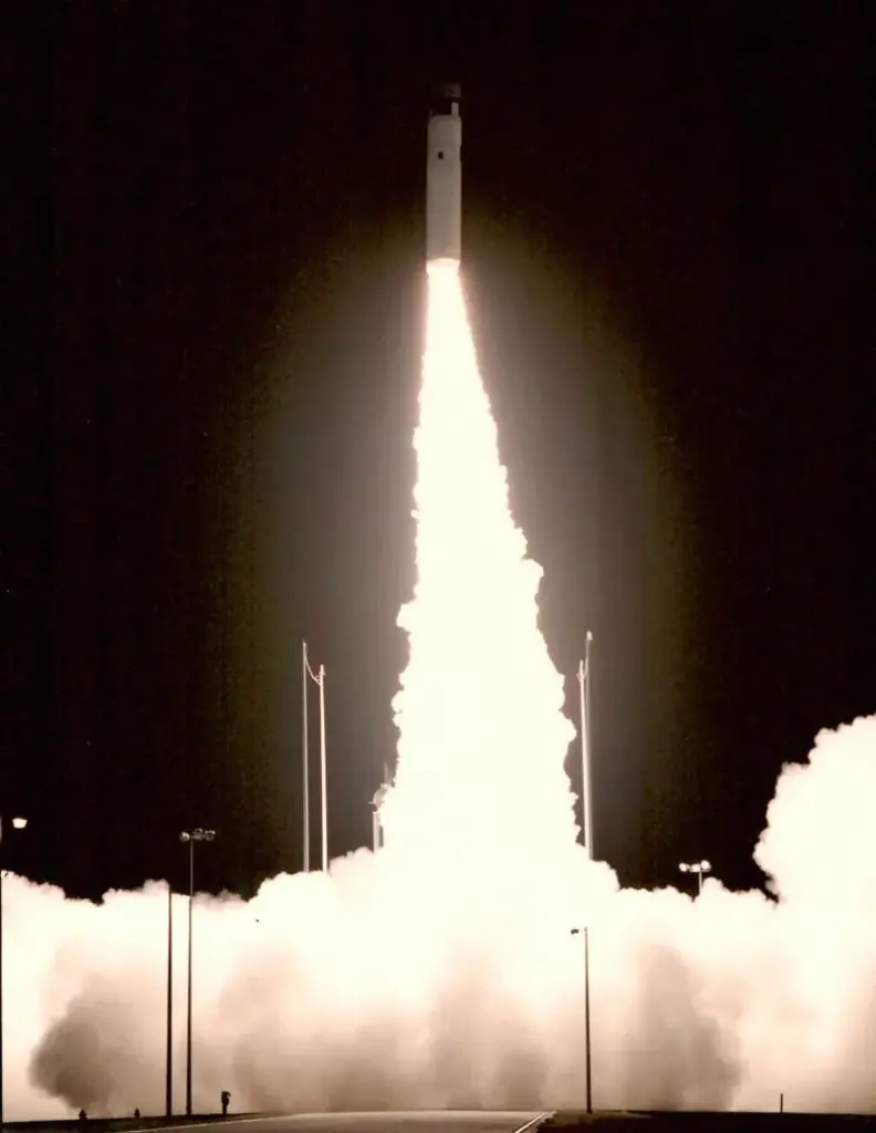 The U.S. Navy launched a developmental flight test model of...