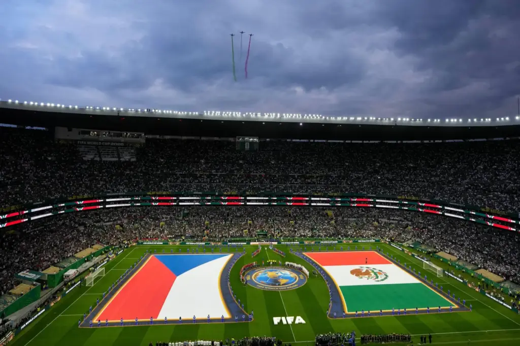 General view during the pregame ceremony before the World Cup...