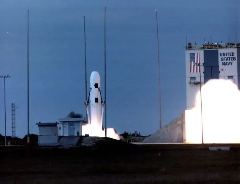 The U.S. Navy launched a developmental flight test model of...