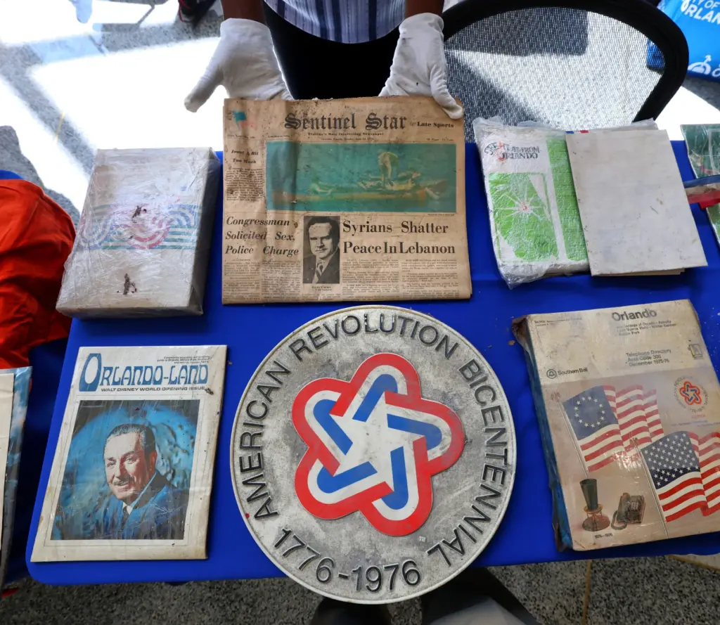 RETRO REVEAL â Some of the memorabilia unveiled during the...