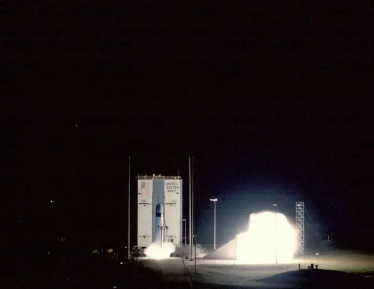 The U.S. Navy launched a developmental flight test model of...