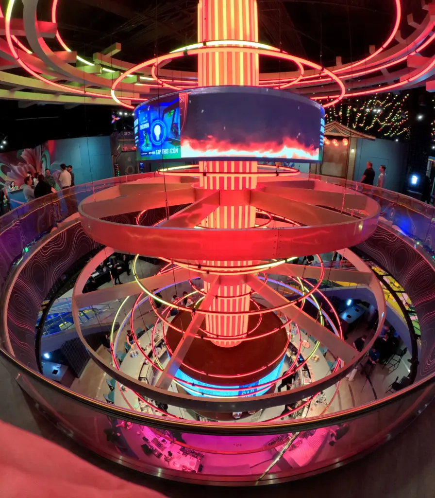 A view of the towering Level99 bar, the centerpiece of...