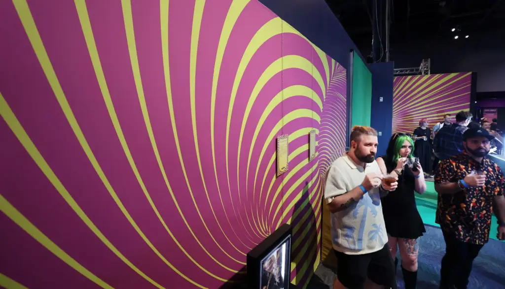 Guests enjoy food and drinks during Orlando Science Centerâs Science...
