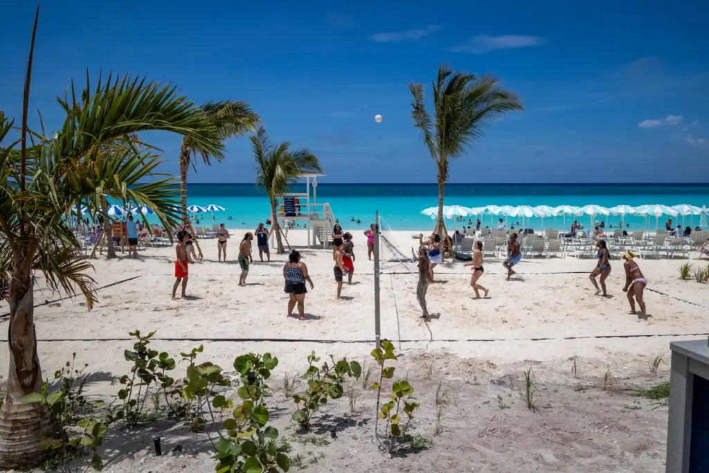 Beach volleyball is part of the fun at RelaxAway, Half...
