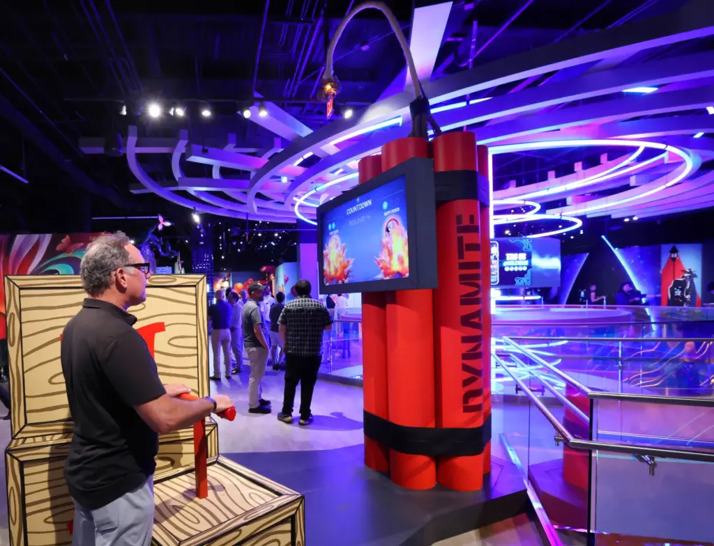 Scenes from the preview event at Level99, the social-gaming venue...