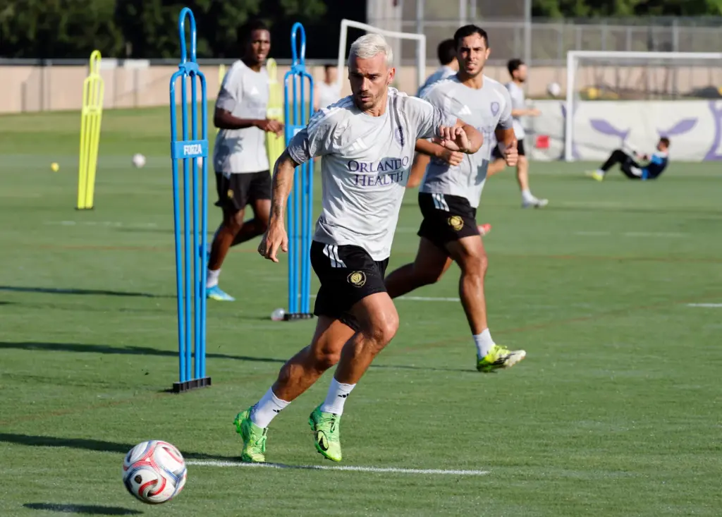 Orlando City's newest international star, Antoine Griezmann from France, joins...