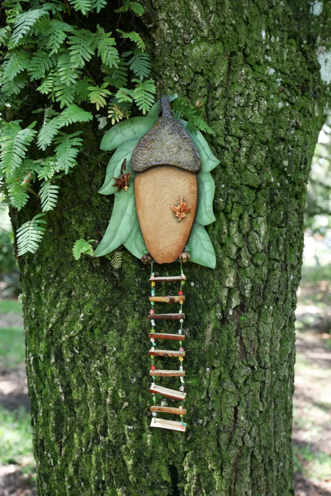Builder fairy Masonâs acorn door at the Fairy Door Exhibit...