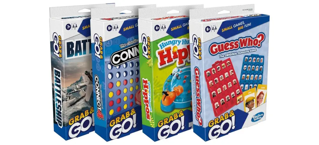 Hasbro Grab and Go! Travel Board Games Bundle