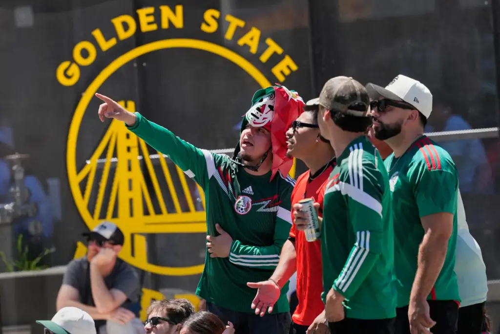 Mexico fans watch a public viewing of the opening match...
