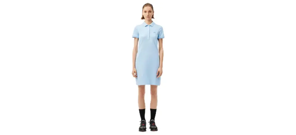 Lacoste Women's Short Sleeve Slim Fit Stretch Pique Polo Dress