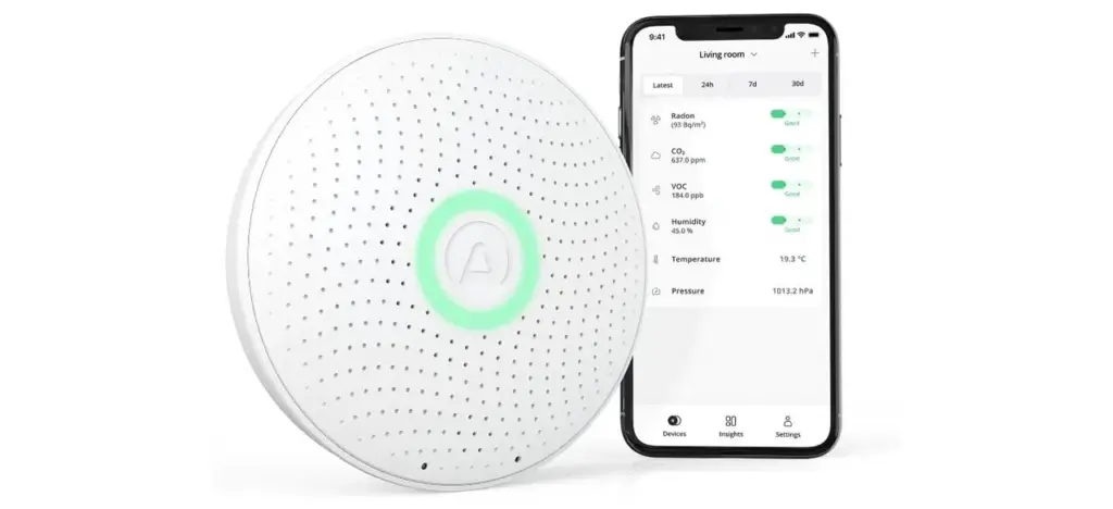 Airthings Battery-Powered Air Quality Monitor
