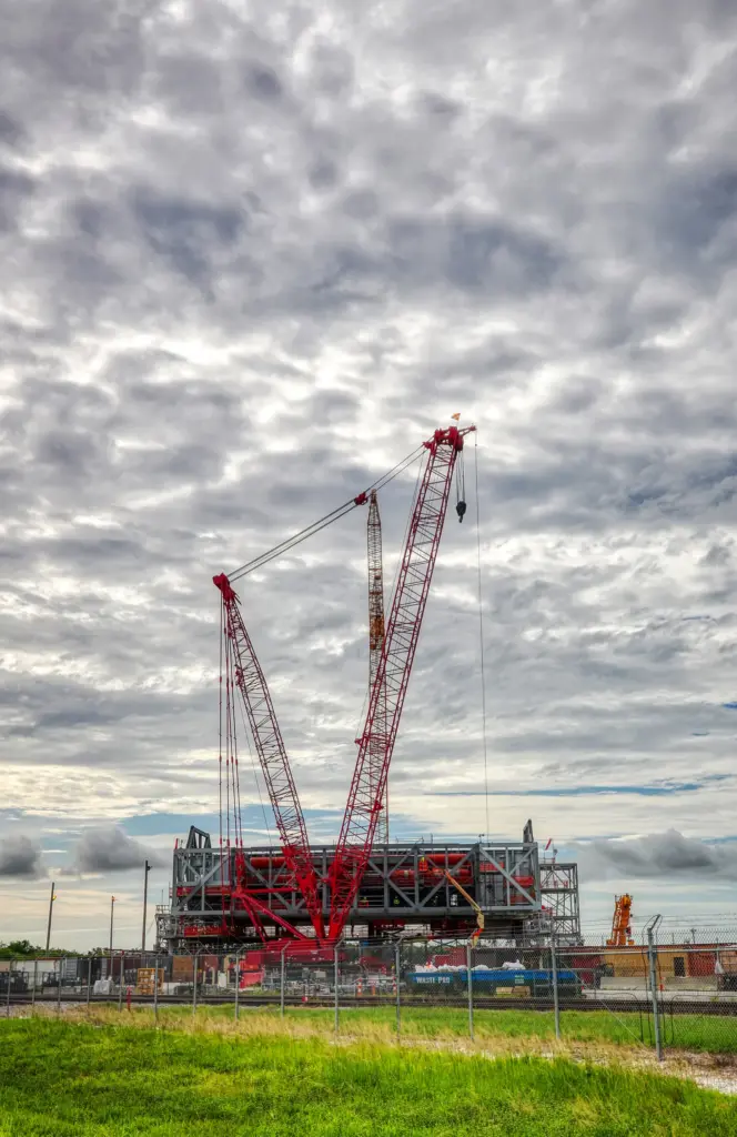Mobile Launcher 2 (ML2) under construction next to the Vehicle...