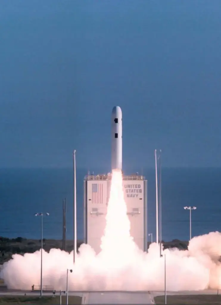 The U.S. Navy launched a flight test model of the...