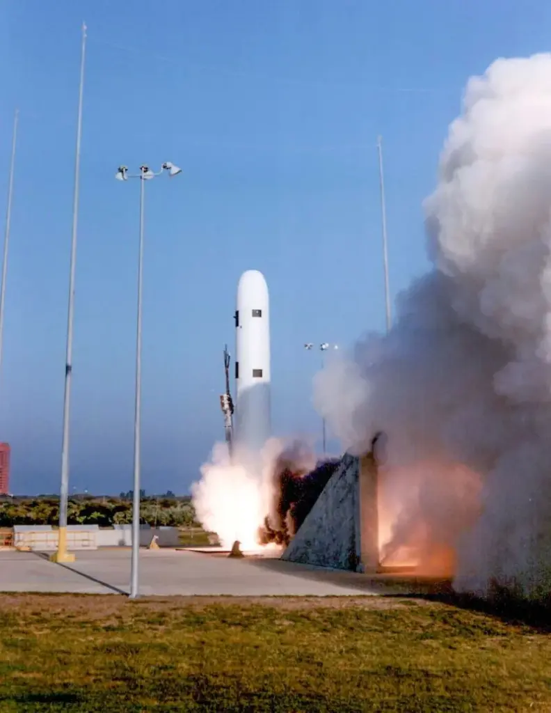 The U.S. Navy launched a flight test model of the...