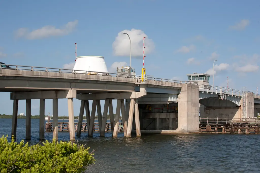 The left hand aft skirt for NASA's Space Launch System...
