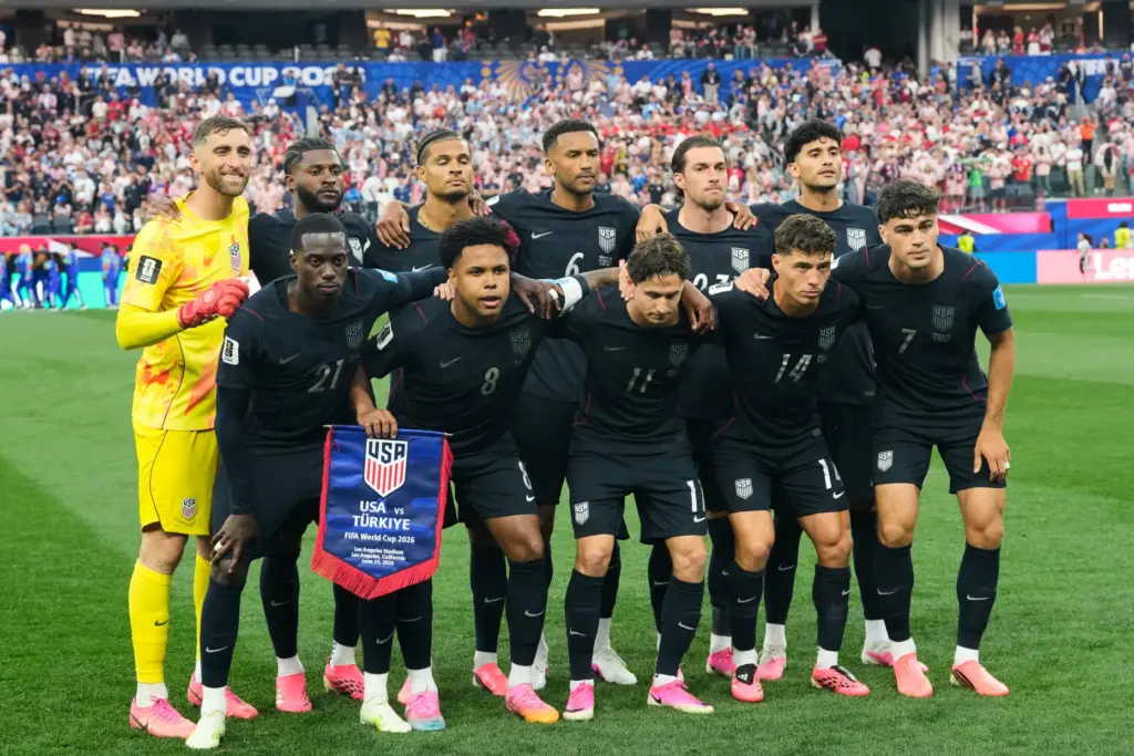 United States team pose for a group photo prior to...