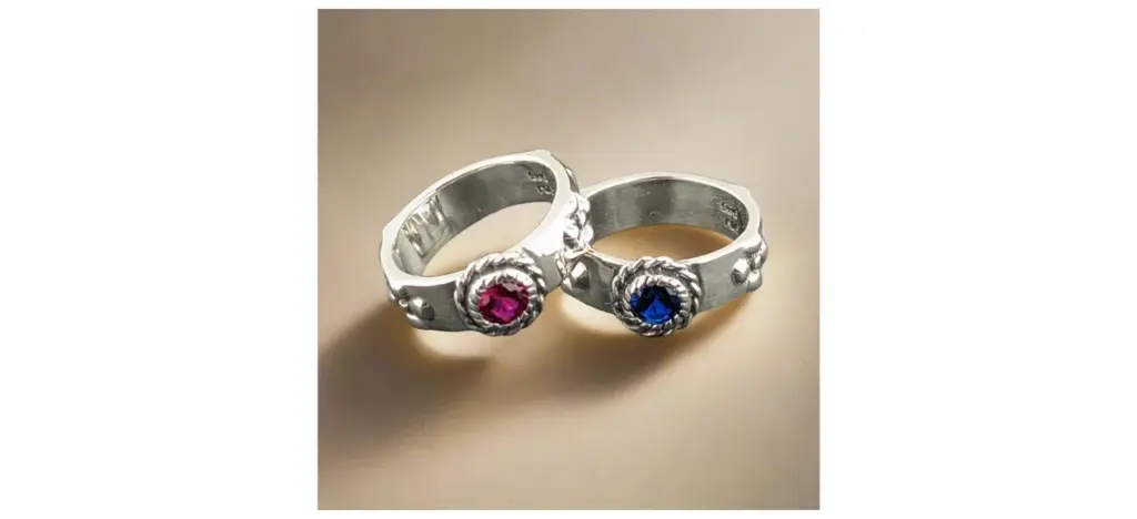 Le Dragon Argente Faceted Howl and Sophie Set of Two Rings