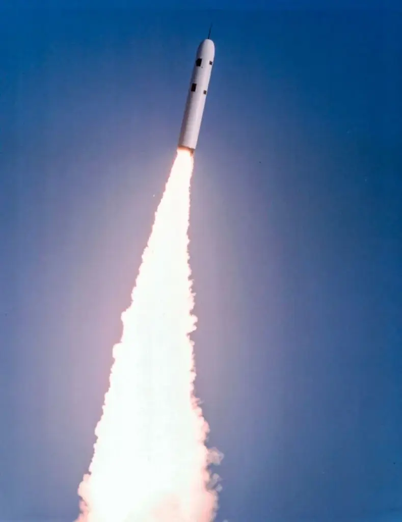 The U.S. Navy launched a flight test model of the...